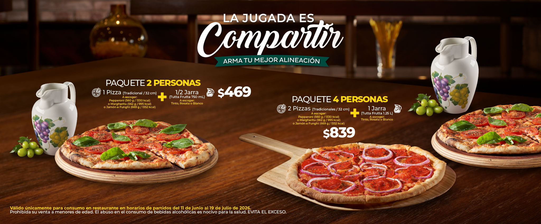 pizzas artesanalmente italianas